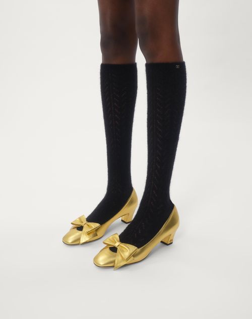 Valentino ZAPATO BOWOW DE CUERO NAPA LAMINADO CON TACÓN DE 45 MM