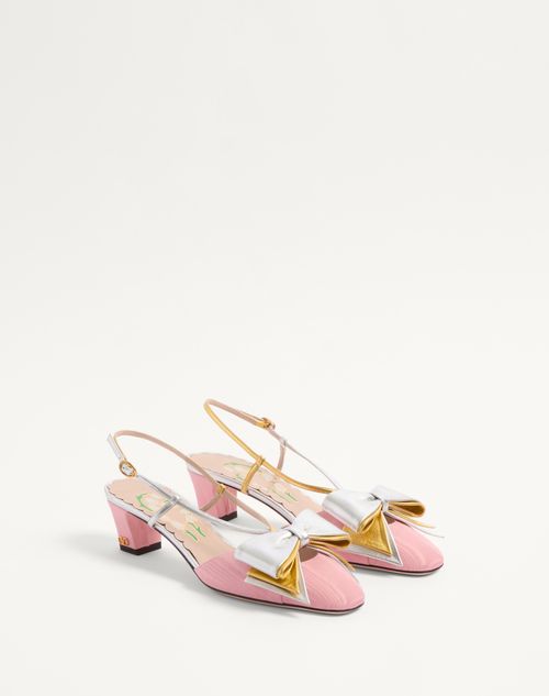 Valentino ZAPATO BOWOW DE MOIRÉ CON CORREA TRASERA Y TACÓN DE 45 MM