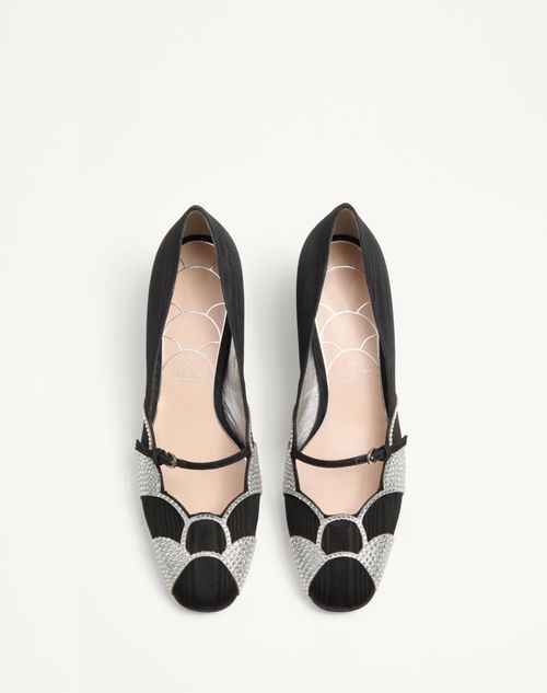 Valentino ZAPATO BOWOW DE MOIRÈ CON CRISTALES Y TACÓN DE 45MM