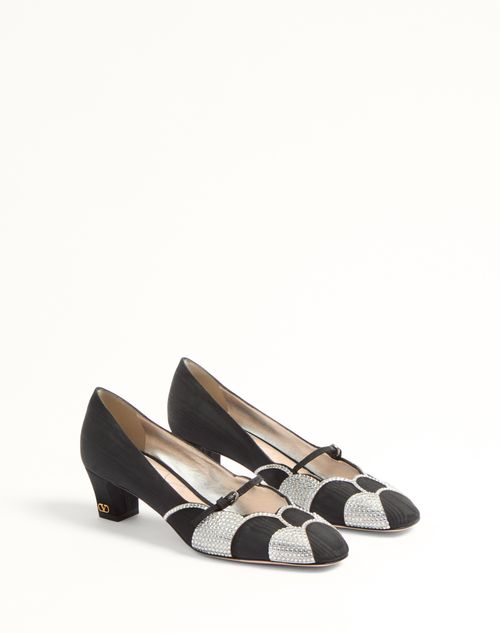 Valentino ZAPATO BOWOW DE MOIRÈ CON CRISTALES Y TACÓN DE 45MM
