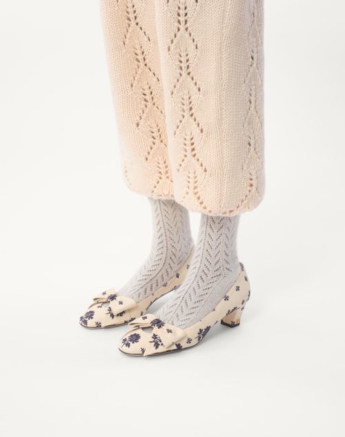 Valentino ZAPATO BOWOW DE TELA PAPIER FLORAL CON TACÓN DE 45 MM