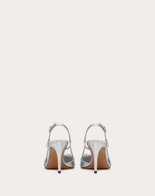 Valentino ZAPATO DE CUERO NAPA LAMINADO CON CORREA TRASERA VLOGO SIGNATURE Y TACÓN DE 80 MM