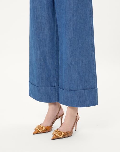 Valentino ZAPATO DE TEJUS CON CORREA TRASERA VLOGO SIGNATURE Y TACÓN DE 80 MM