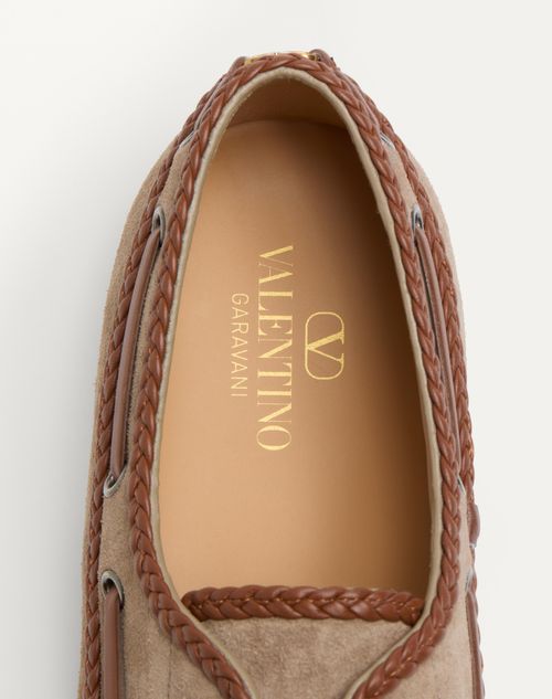 Valentino ZAPATO NÁUTICO PALM AVENUE DE CUERO SEMIACABADO Y NAPA