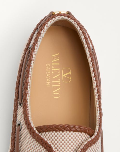 Valentino ZAPATO NÁUTICO PALM AVENUE DE LONA Y CUERO NAPA