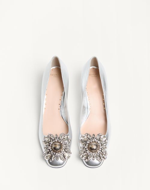 Valentino ZAPATO PRESHOES DE CUERO NAPA LAMINADO CON CRISTALES Y TACÓN DE 45 MM