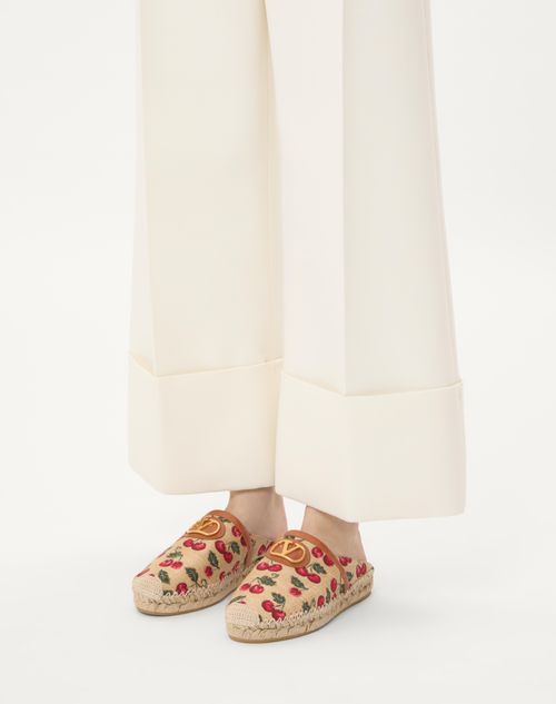 Valentino ZAPATOS BAJOS SIN TALÓN CON VLOGO SIGNATURE CON MOTIVO CHERRYFIC DE 25 MM