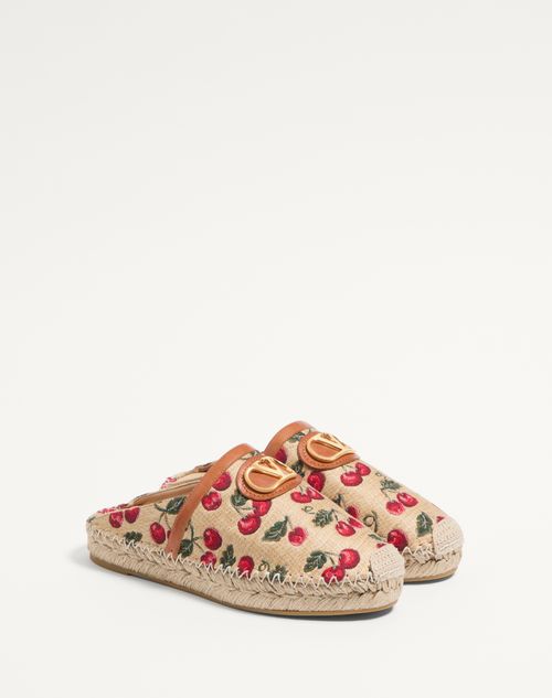 Valentino ZAPATOS BAJOS SIN TALÓN CON VLOGO SIGNATURE CON MOTIVO CHERRYFIC DE 25 MM