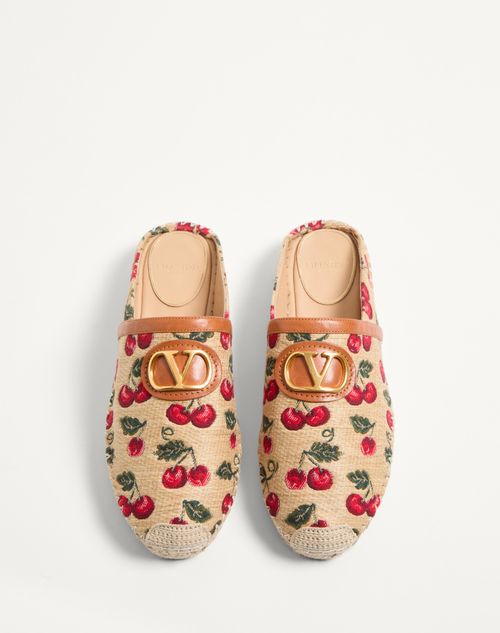 Valentino ZAPATOS BAJOS SIN TALÓN CON VLOGO SIGNATURE CON MOTIVO CHERRYFIC DE 25 MM