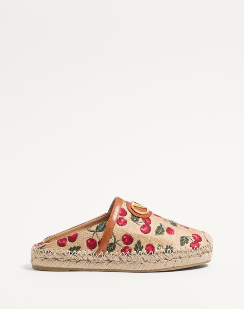 Valentino ZAPATOS BAJOS SIN TALÓN CON VLOGO SIGNATURE CON MOTIVO CHERRYFIC DE 25 MM