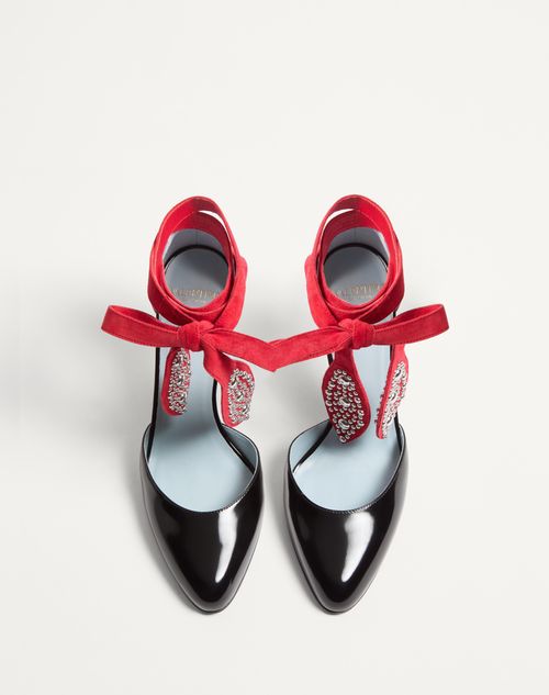 Valentino ZAPATOS DE TACÓN FOLIEFOLIAGE DE CUERO ABRASIVO 85 MM