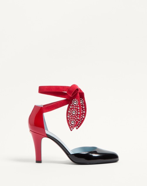 Valentino ZAPATOS DE TACÓN FOLIEFOLIAGE DE CUERO ABRASIVO 85 MM