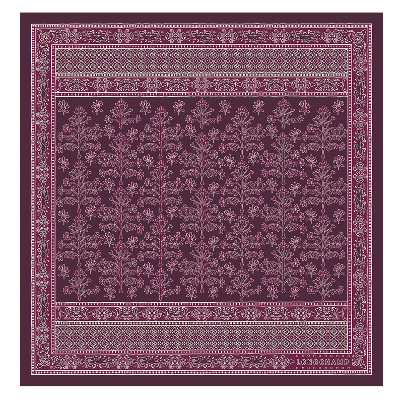 Longchamp Árbol de la vida Pañuelo de seda 50 Seda - Berenjena