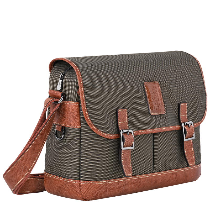 Longchamp Boxford Bolso Bandolera L Lona Reciclada - Marrón