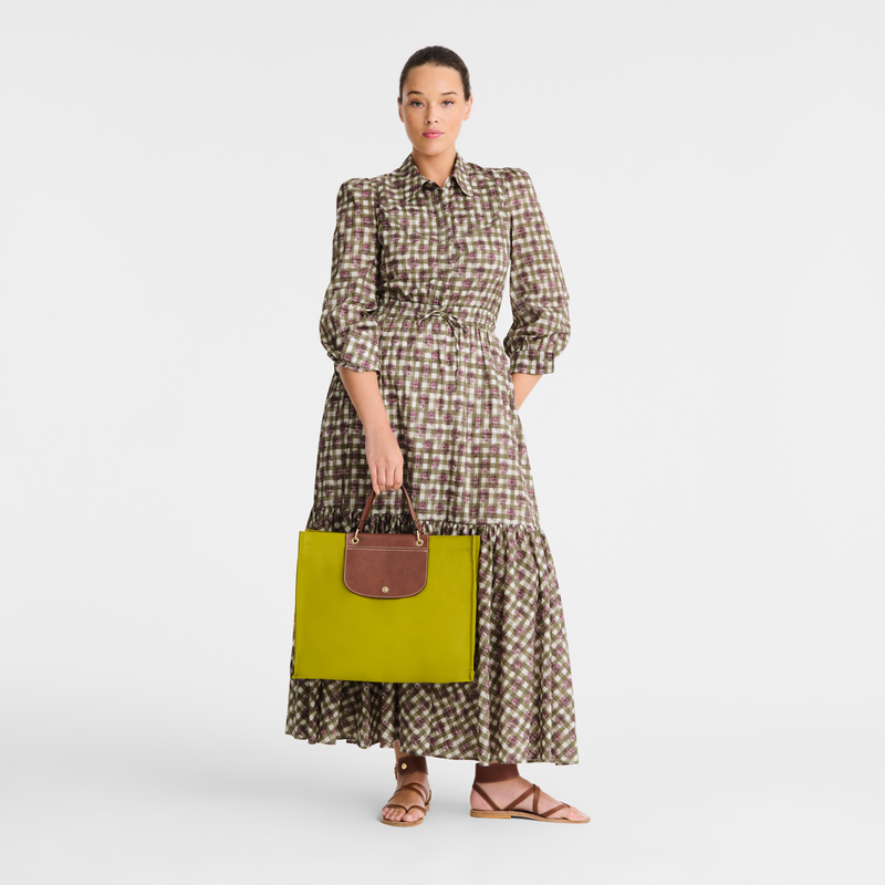 Longchamp Cabas Longchamp Bolso Shopper L Tela - Verde Kiwi