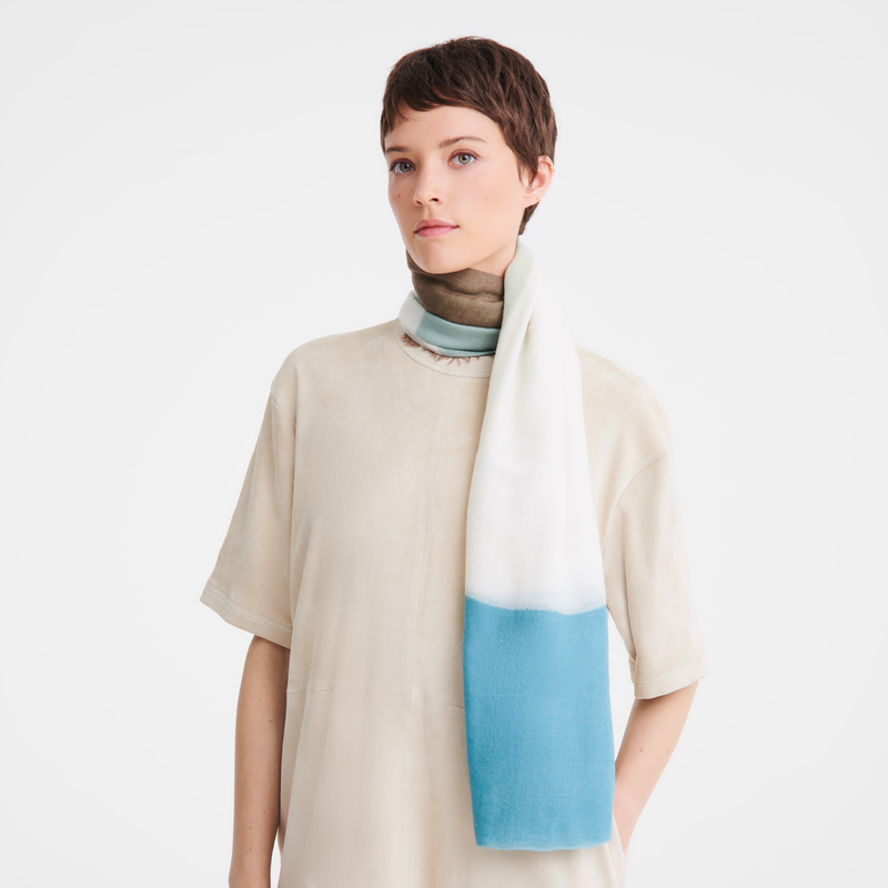 Longchamp Degradado de verano Estolas Lana - alcachofa