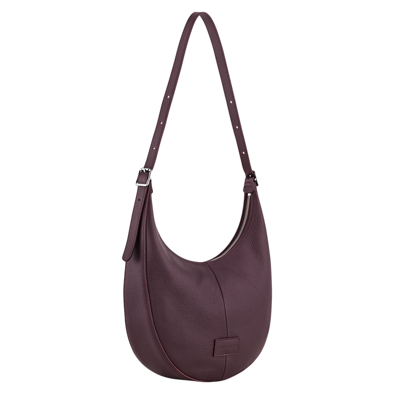 Longchamp Essential Bolso Bandolera L Cuero - Berenjena
