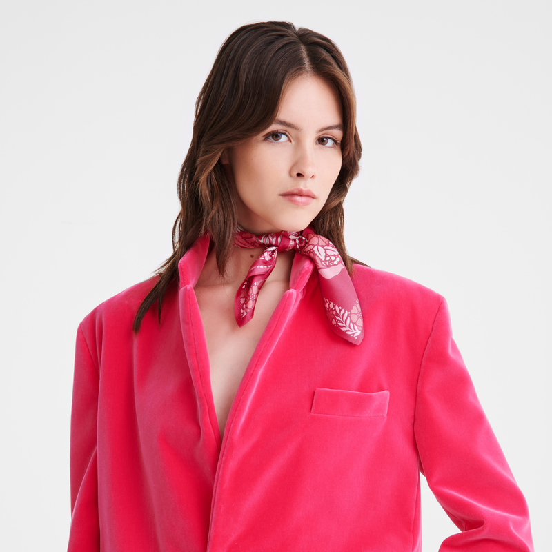 Longchamp Forêt Longchamp Pañuelo De Seda 50 Seda - Rosa