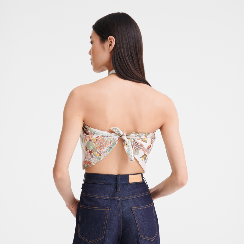 Longchamp Forêt Longchamp Pañuelo De Seda 90 Seda - Crudo