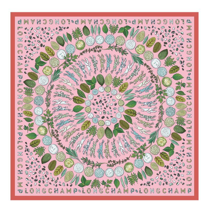 Longchamp Herbario de Longchamp Pañuelo de seda 90 Seda - Malvavisco