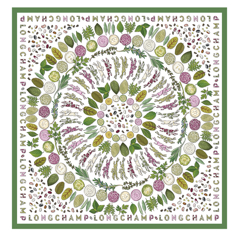 Longchamp Herbario de Longchamp Pañuelo de seda 90 Seda - Verde