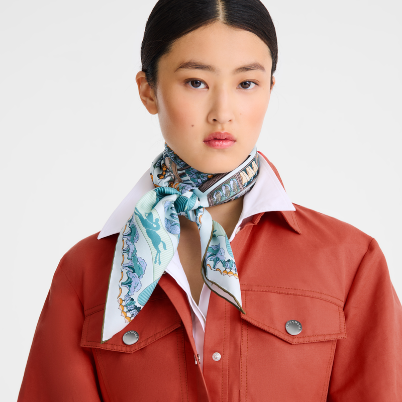 Longchamp Huerto De Longchamp Pañuelo De Seda 90 Seda - Azul Marino