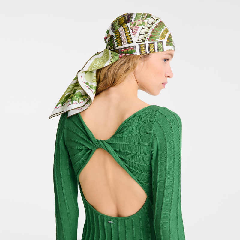 Longchamp Huerto De Longchamp Pañuelo De Seda 90 Seda - Caqui