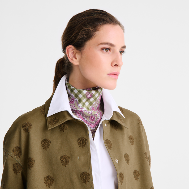 Longchamp La Escapada Bucólica Pañuelo De Seda 50 Seda - Alcachofa