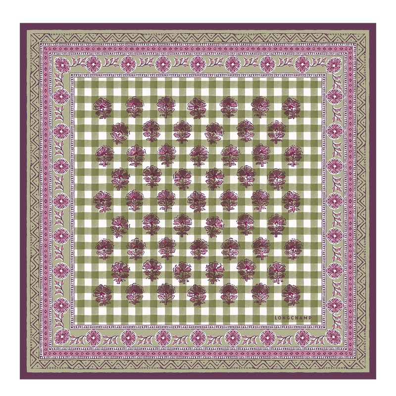 Longchamp La escapada bucólica Pañuelo de seda 50 Seda - alcachofa