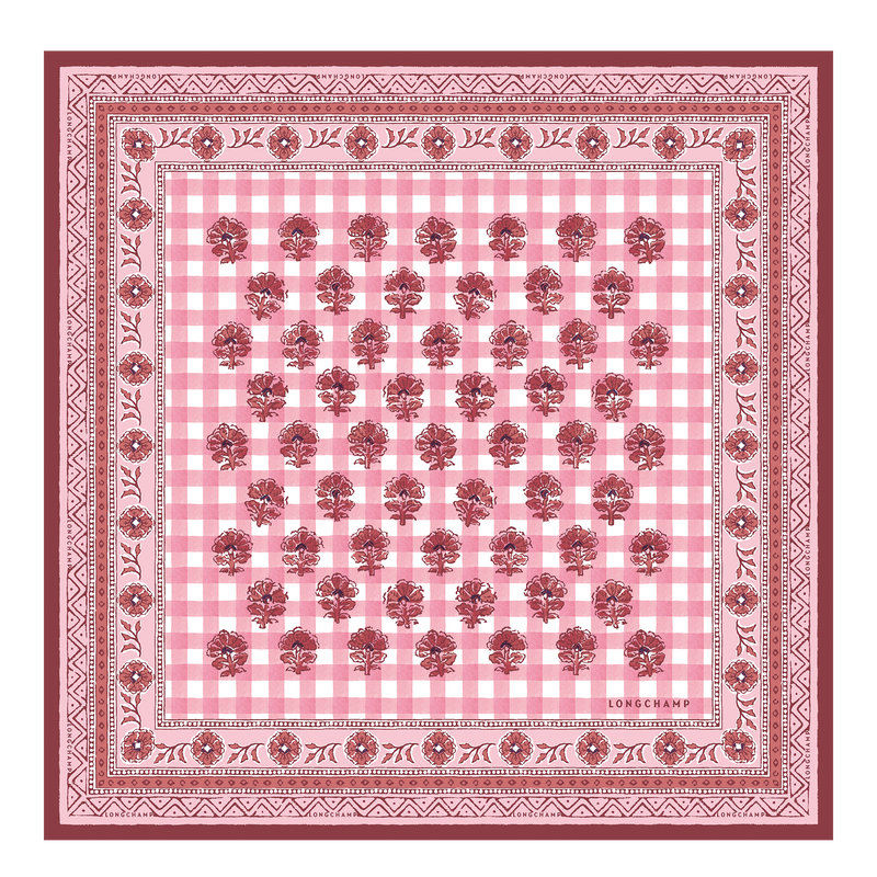 Longchamp La escapada bucólica Pañuelo de seda 50 Seda - Blush