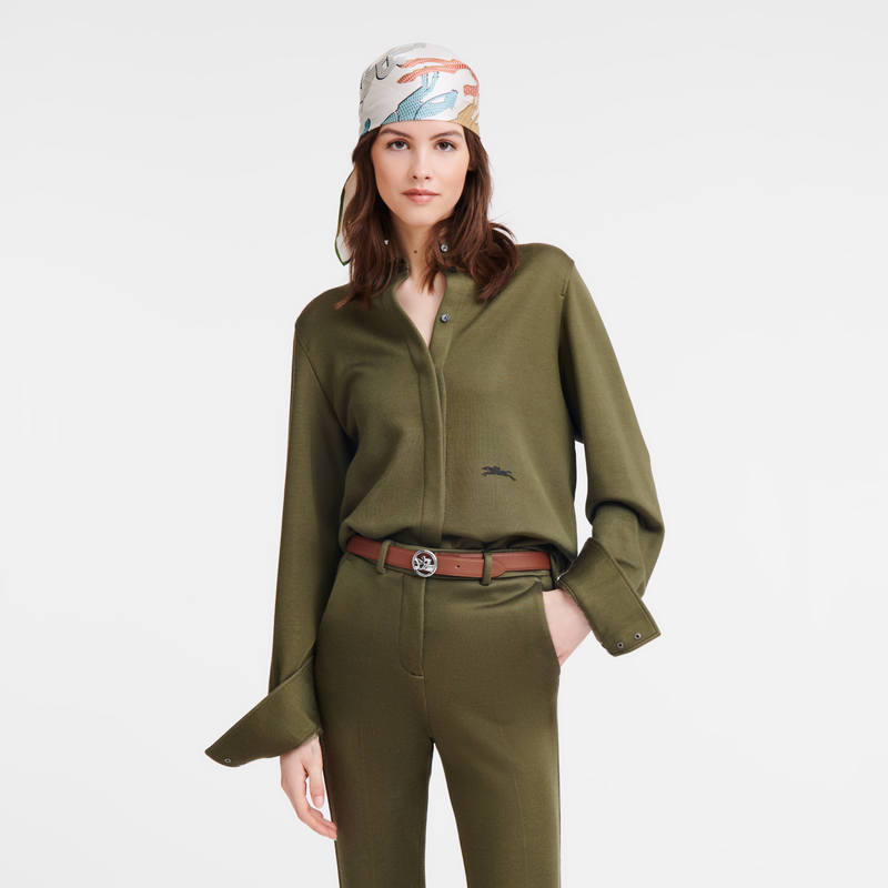 Longchamp La Médaille Longchamp Cinturón De Mujer Cuero - Coñac