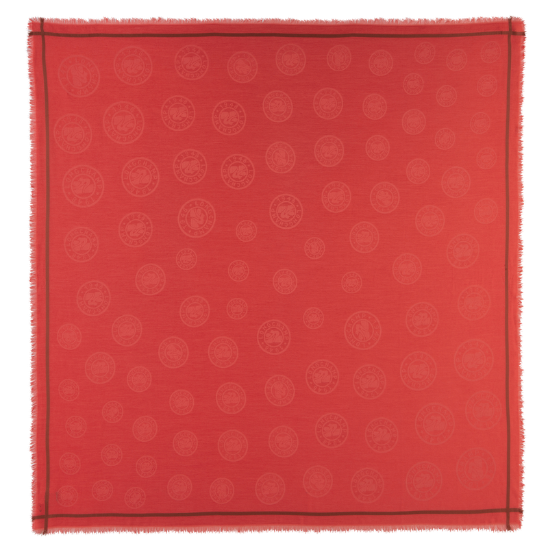 Longchamp La Médaille Longchamp Estola de mujer Mezcla de algodón - Tomate