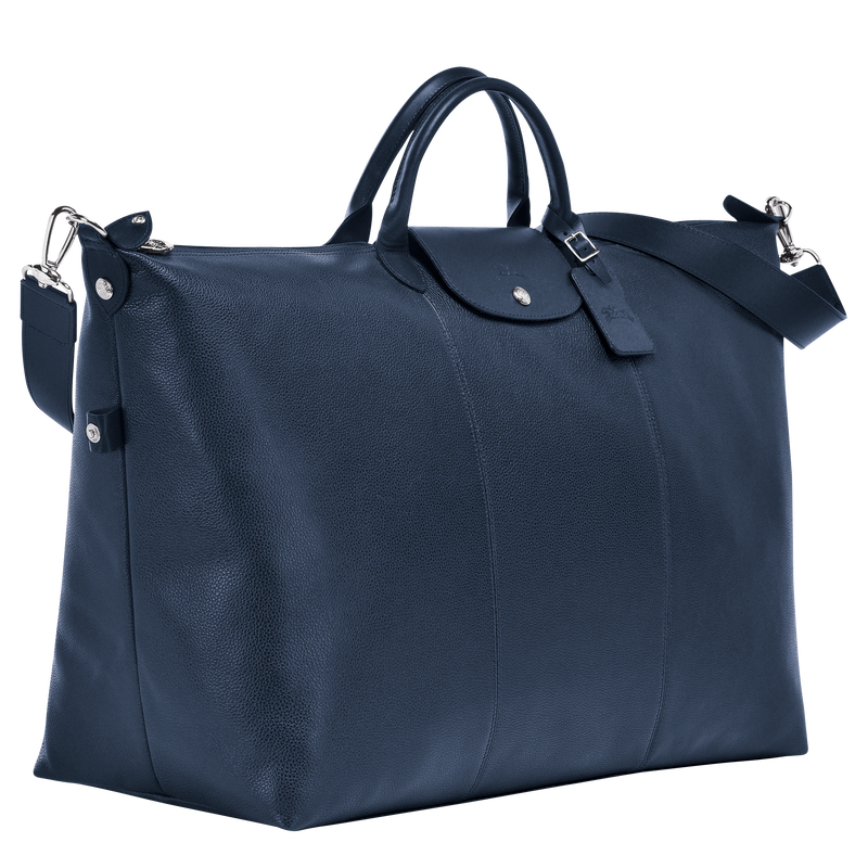 Longchamp Le Foulonné Bolsa De Viaje L Cuero - Azul Oscuro