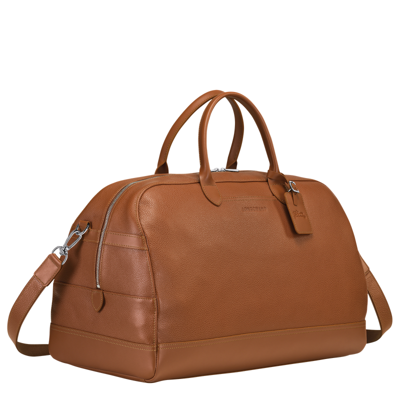 Longchamp Le Foulonné Bolsa De Viaje L Cuero - Caramelo
