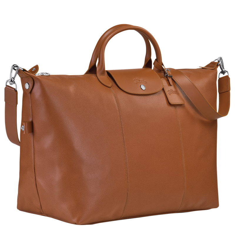 Longchamp Le Foulonné Bolsa De Viaje L Cuero - Caramelo