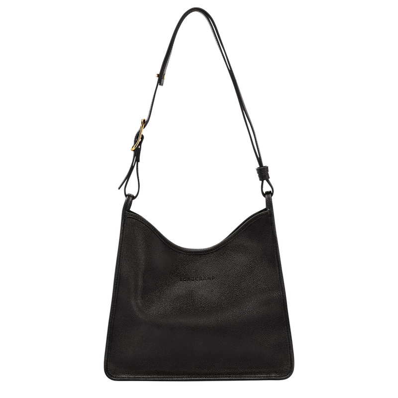Longchamp Le Foulonné Bolso de hombro M Cuero - Negro