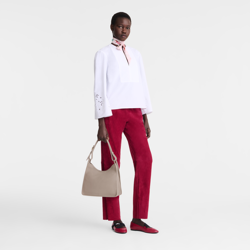 Longchamp Le Foulonné Bolso De Hombro M Cuero - Tórtola