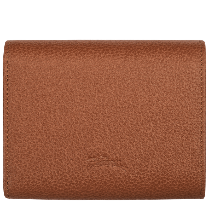 Longchamp Le Foulonné Cartera Compacta Cuero - Caramelo