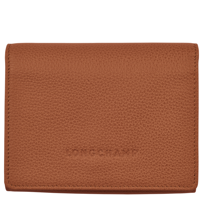 Longchamp Le Foulonné Cartera compacta Cuero - Caramelo