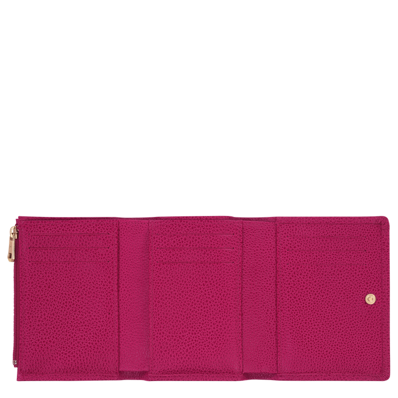 Longchamp Le Foulonné Cartera Compacta Cuero - Remolacha