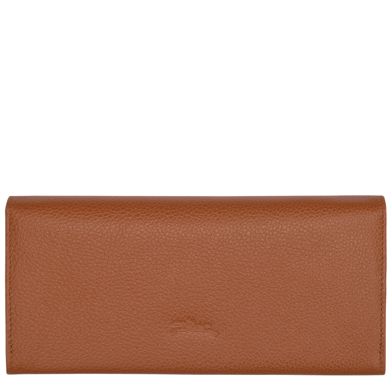 Longchamp Le Foulonné Cartera Continental Grande Cuero - Caramelo