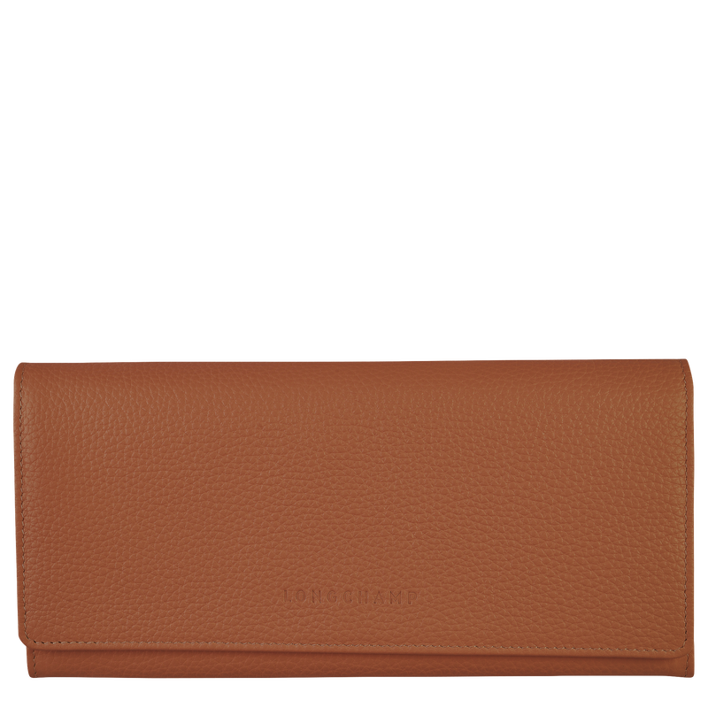 Longchamp Le Foulonné Cartera continental grande Cuero - Caramelo