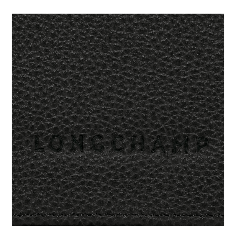 Longchamp Le Foulonné Cartera Continental Grande Cuero - Negro