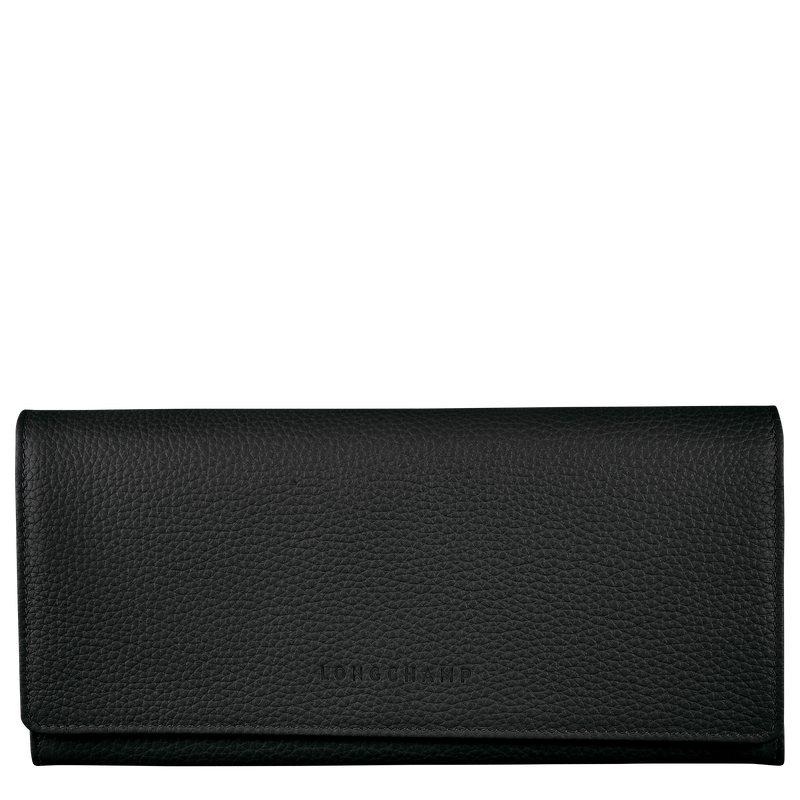 Longchamp Le Foulonné Cartera continental grande Cuero - Negro