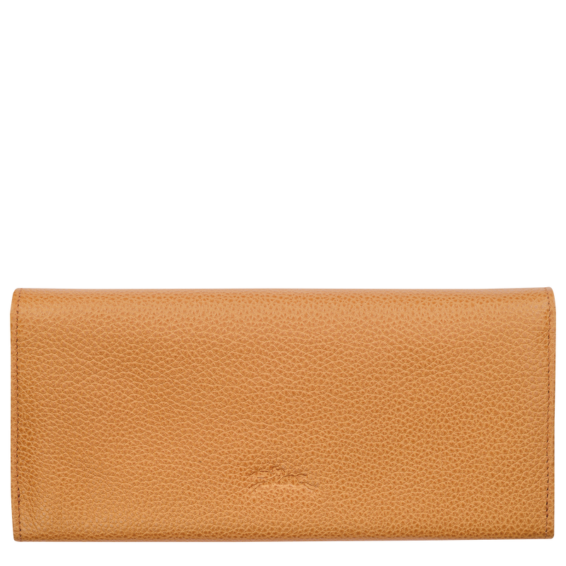 Longchamp Le Foulonné Cartera Continental Grande Cuero - Nuez