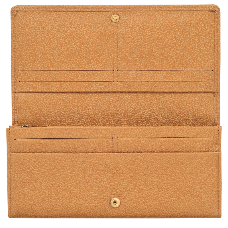 Longchamp Le Foulonné Cartera Continental Grande Cuero - Nuez