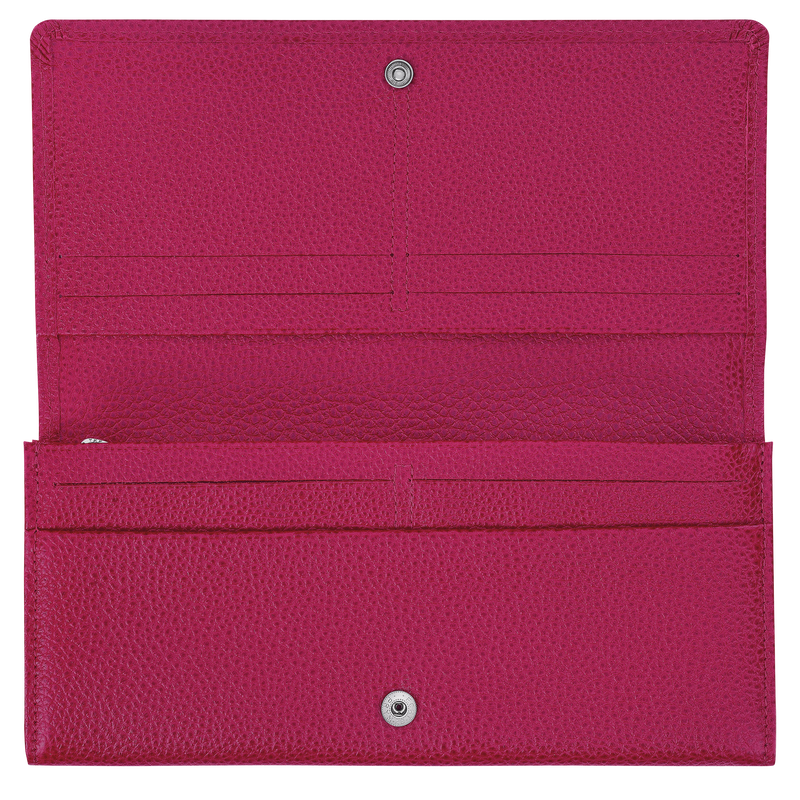 Longchamp Le Foulonné Cartera Continental Grande Cuero - Remolacha