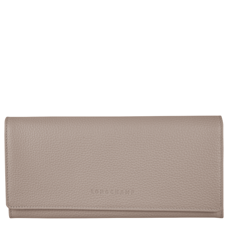Longchamp Le Foulonné Cartera continental grande Cuero - Tórtola