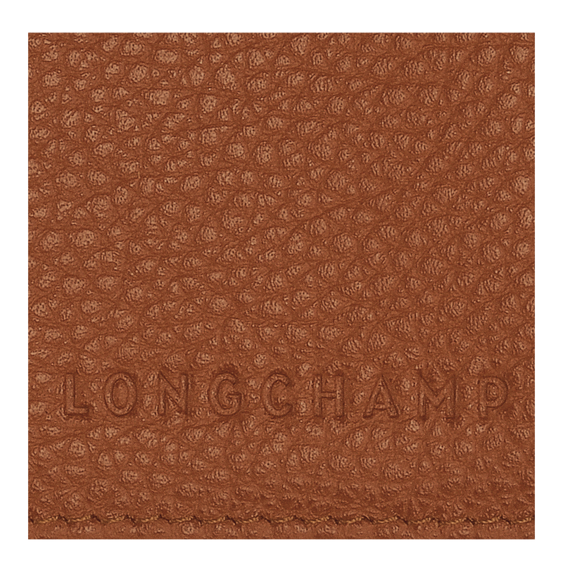 Longchamp Le Foulonné Funda Para Pasaportes Cuero - Caramelo