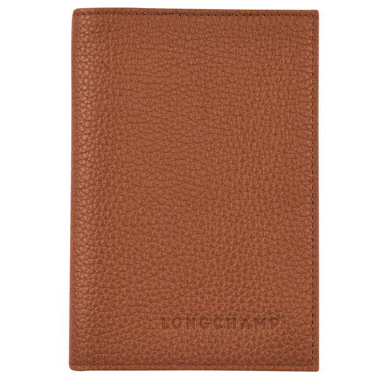 Longchamp Le Foulonné Funda para pasaportes Cuero - Caramelo